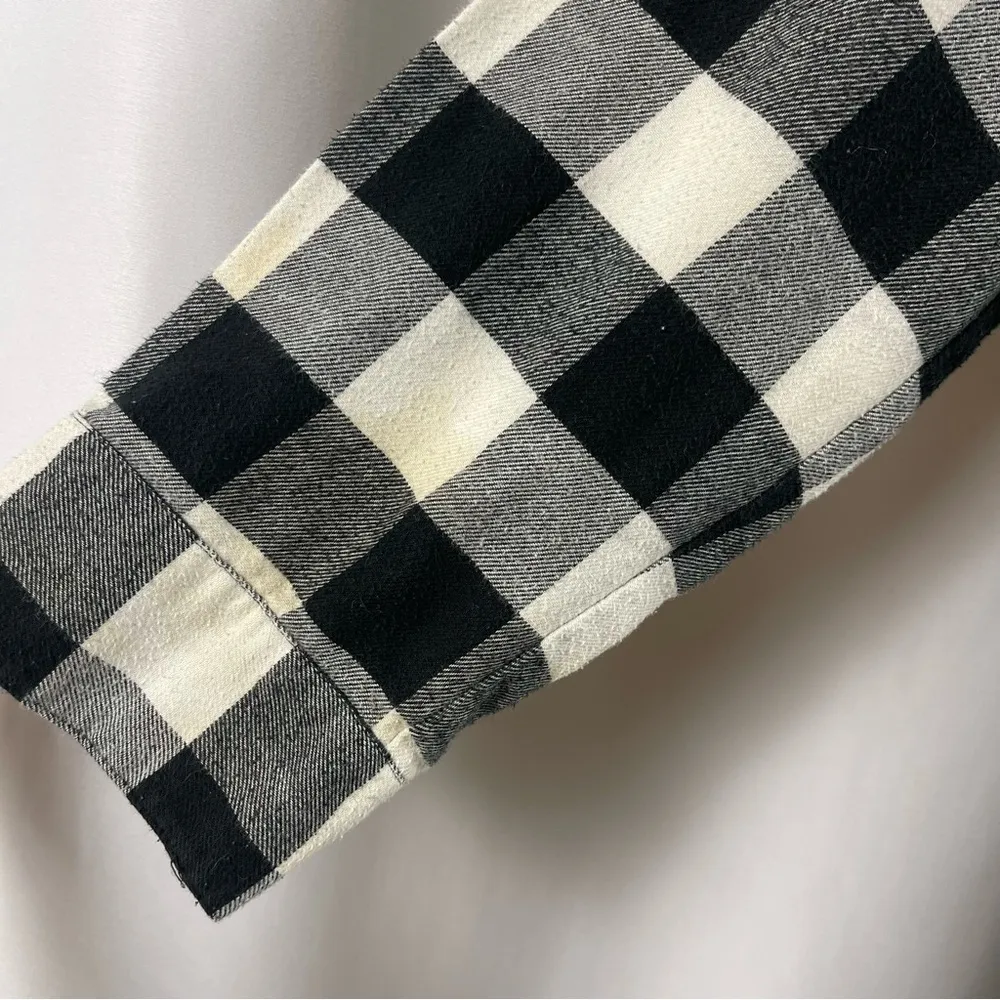 Free Press Large Buffalo Plaid Flannel Tunic Longline Button Down Shirt Chore - Image 6