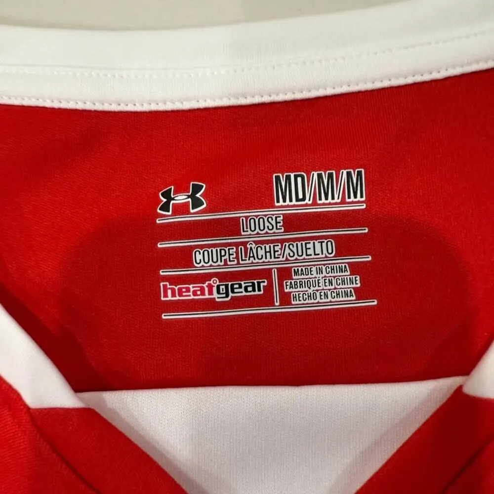 Under Armour NWT Athletic Heat Gear Soccer Jersey Women's Medium Loose Fit Red - Image 4