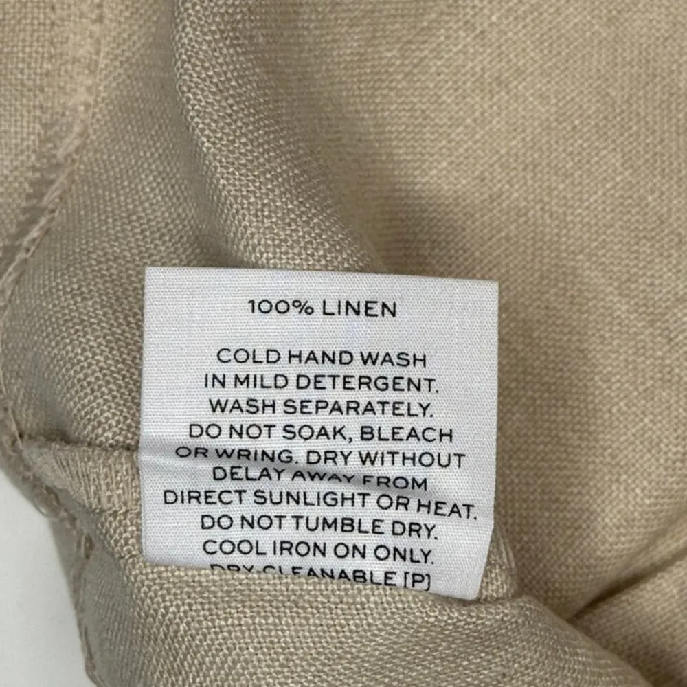 NWT Rumer Avalon Linen High Waist Tie Wrap Mini Skirt Back Zip Up S Natural Tan - Image 11