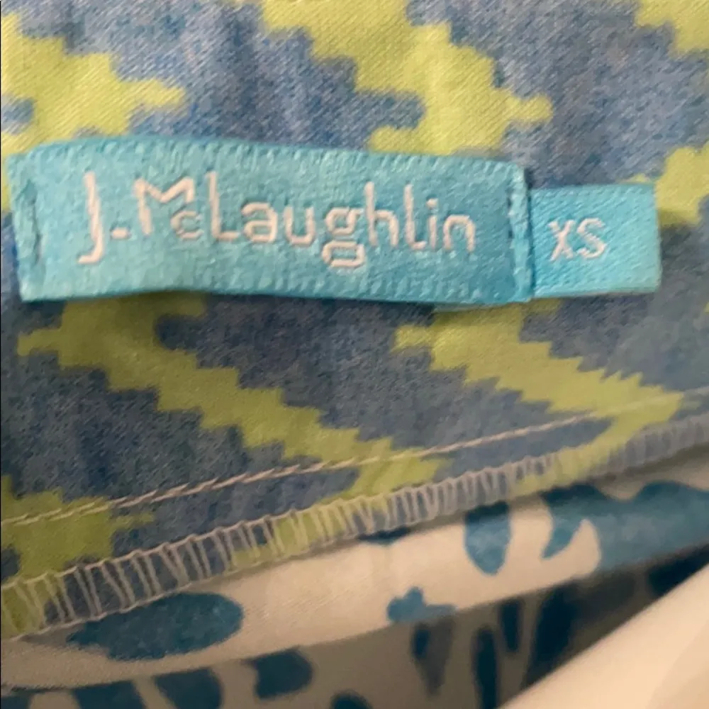 J. McLaughlin White & Blue Cotton Tunic size XS - Image 6