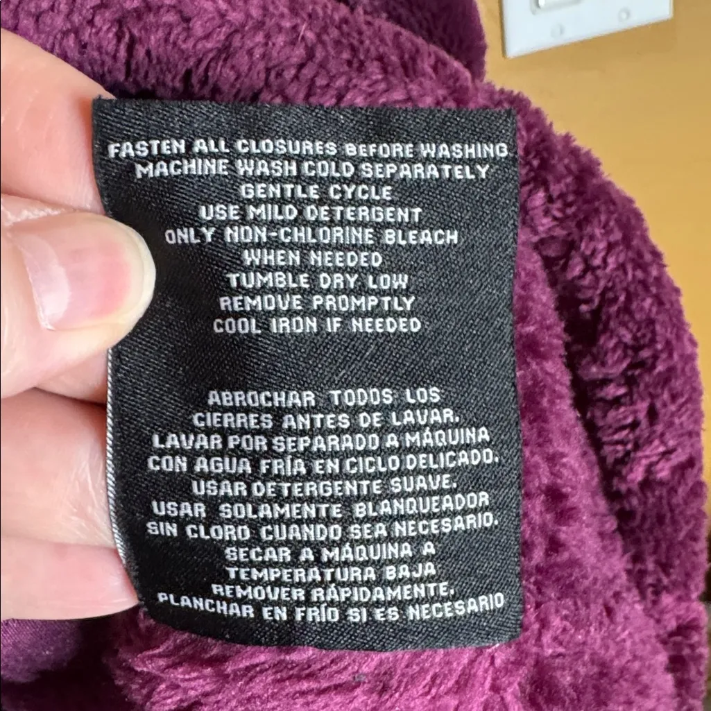 32 Degrees Women's Luxe Fur Hooded Full Zip Sweater Plum Purple Size Small - Image 8