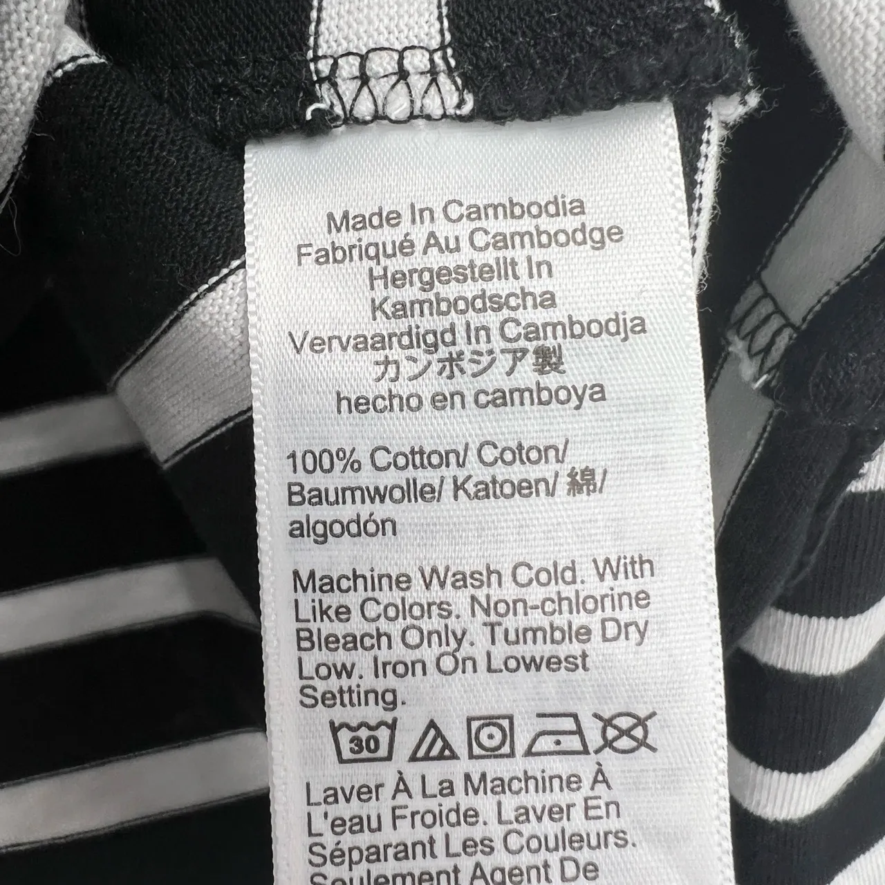 J.CREW Boxy Crop Fit Top Black White Stripes Boat Neck 100% Cotton Size S - Image 3