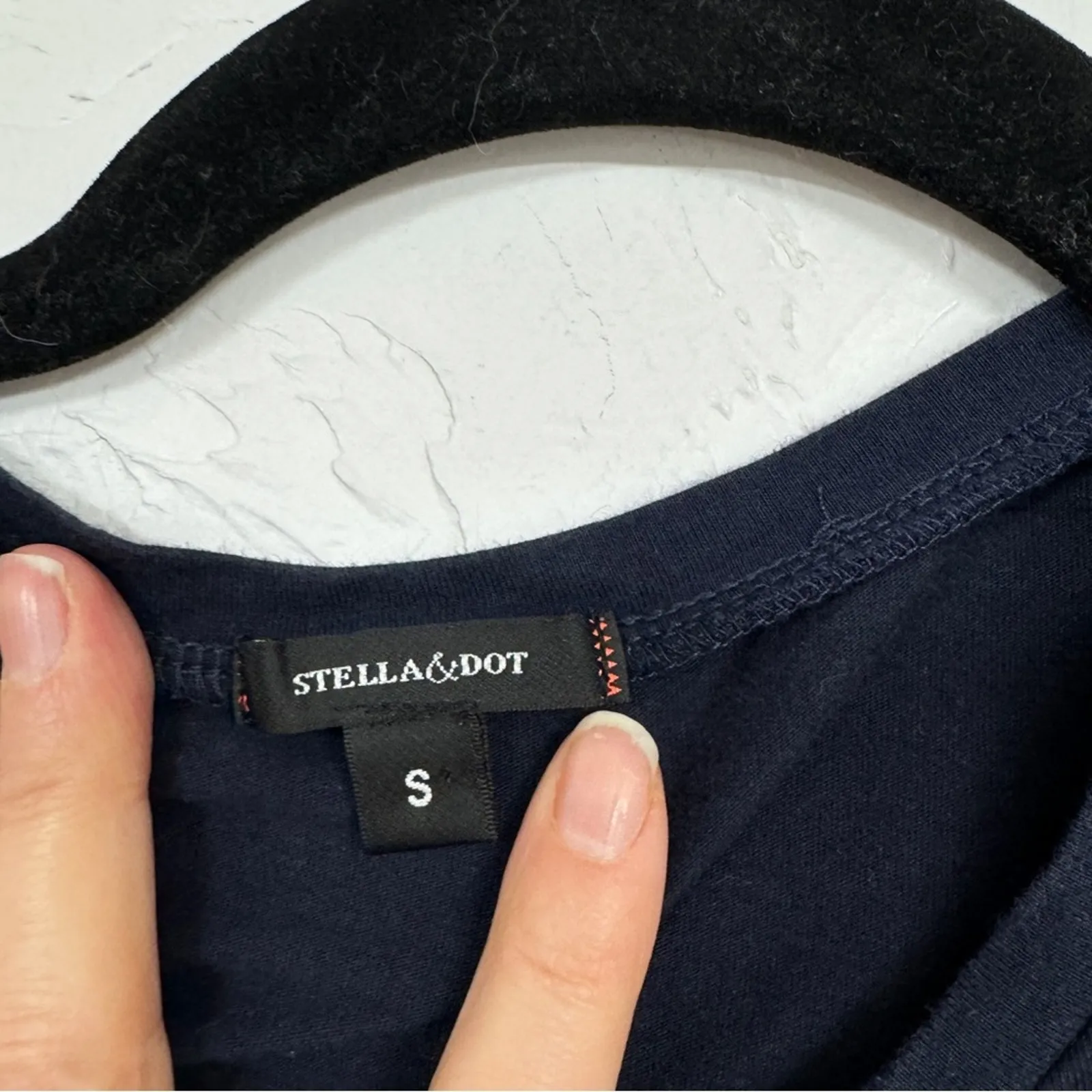 Stella & Dot Blue Ruffled Sleeve Blouse Womens S Ric Rack Flutter Ruffled Boho - Image 3