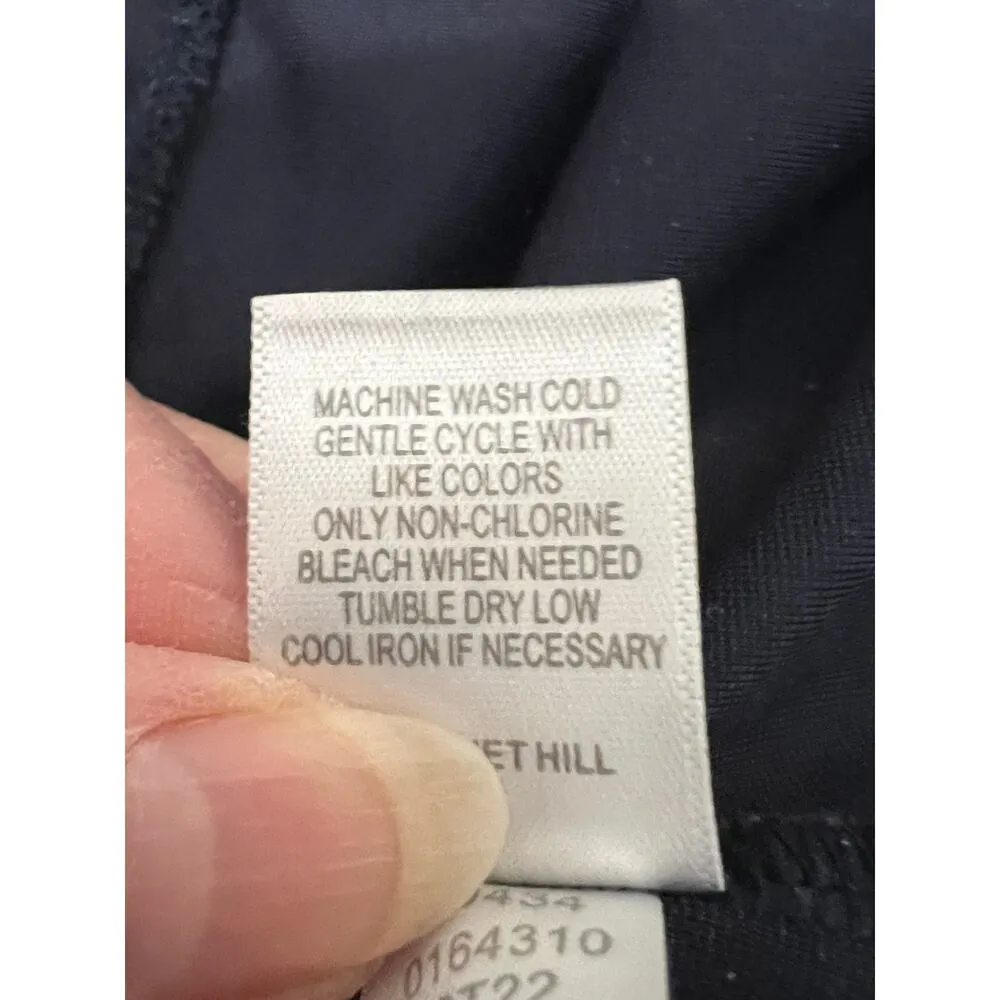 Garnet Hill womens pants navy pull-on stretch cropped high-risetapered leg - Image 5