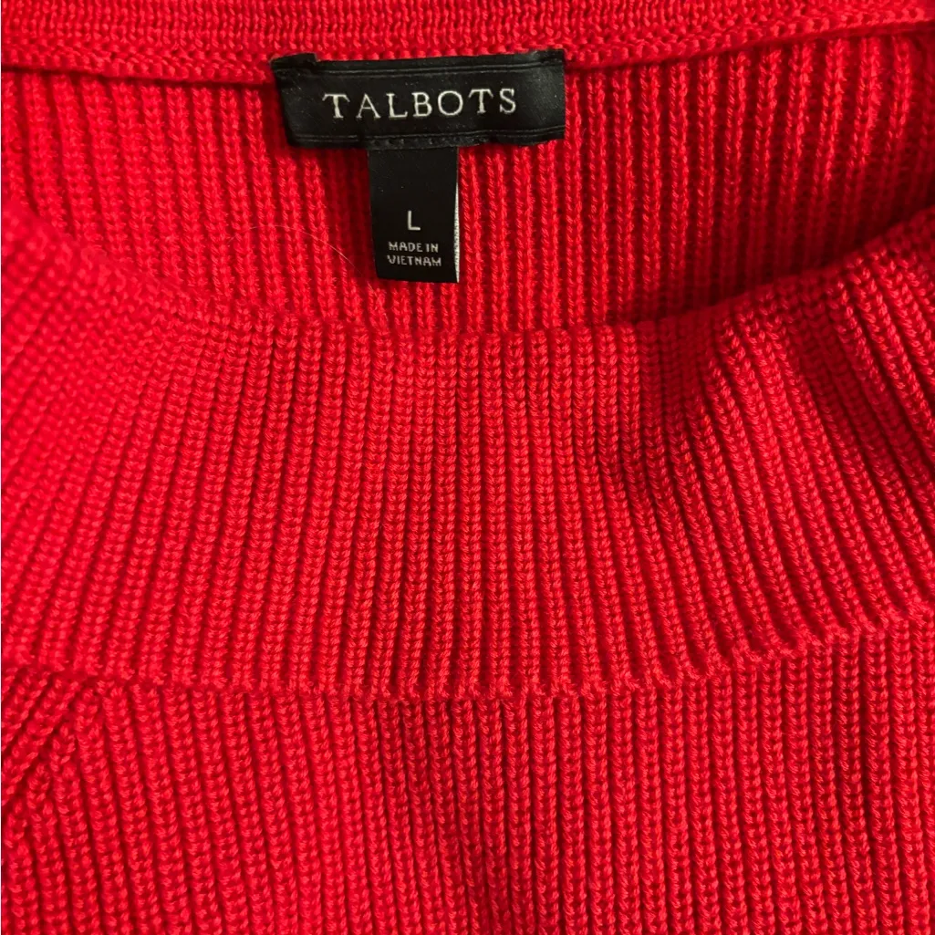 Talbots Pima Sabrina Sweater – Red – 100% Pima Cotton – Size Large - Image 3