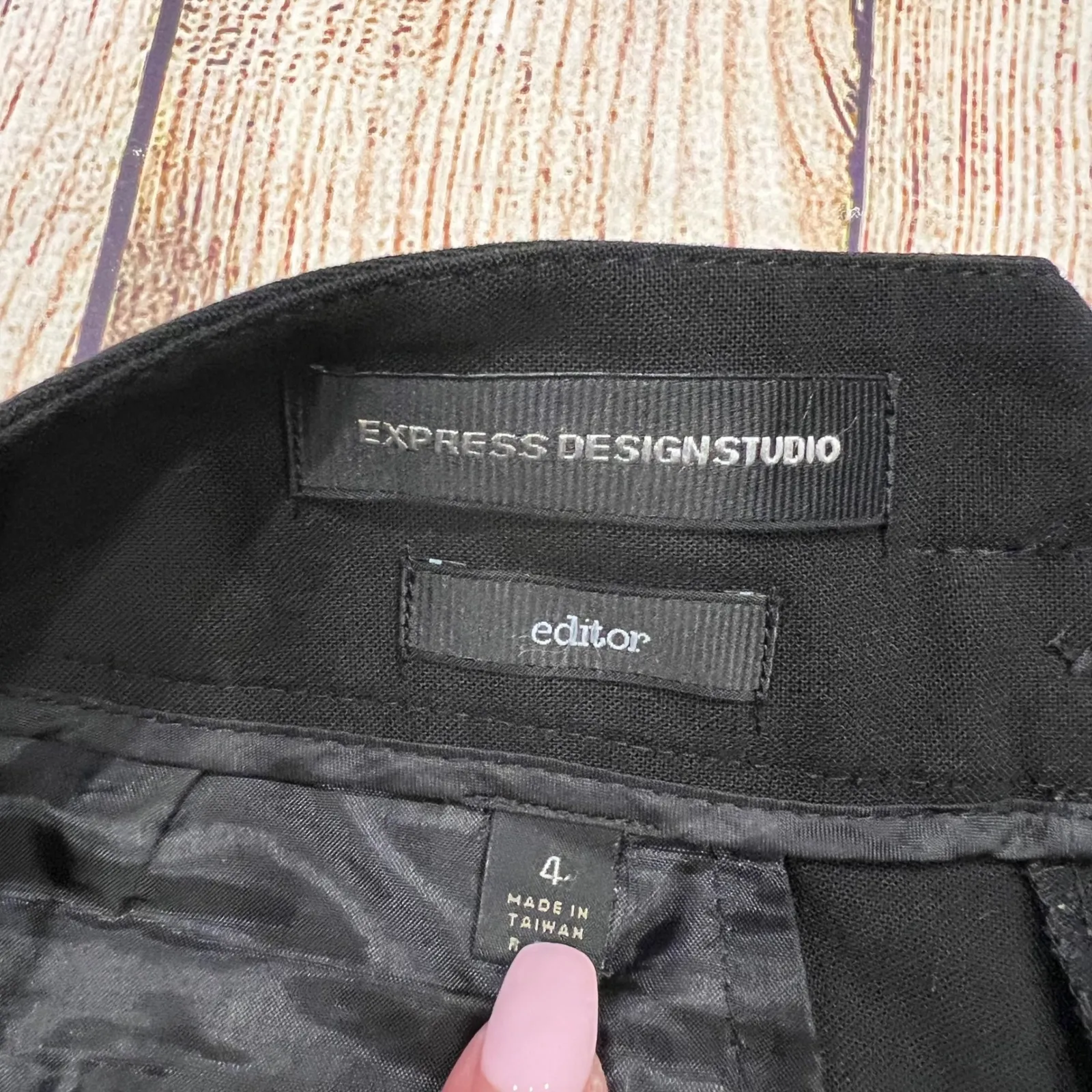 Express Design Studio Editor Black Wide Leg Cropped Pants Size 4 - Image 3