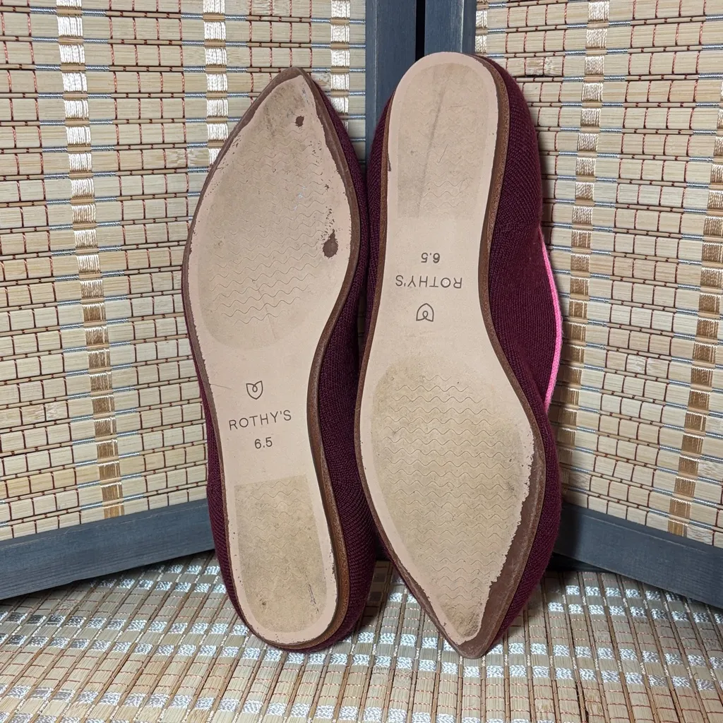 Rothy's Burgundy and Pink Women's Flats - Image 3