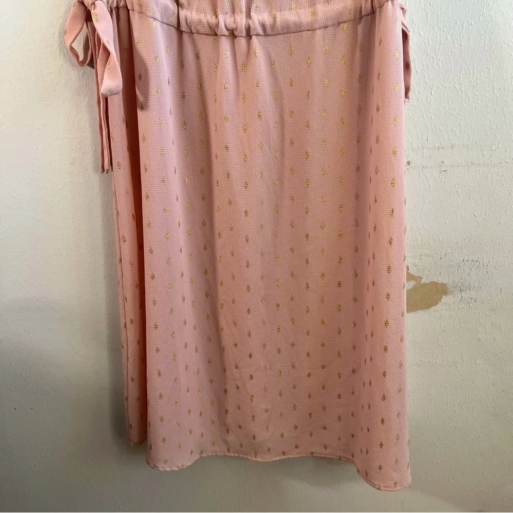 Juicy Couture Dress Peach-Pink w/ Gold Cinched Sleeveless Halter Dress Sz L EUC - Image 9