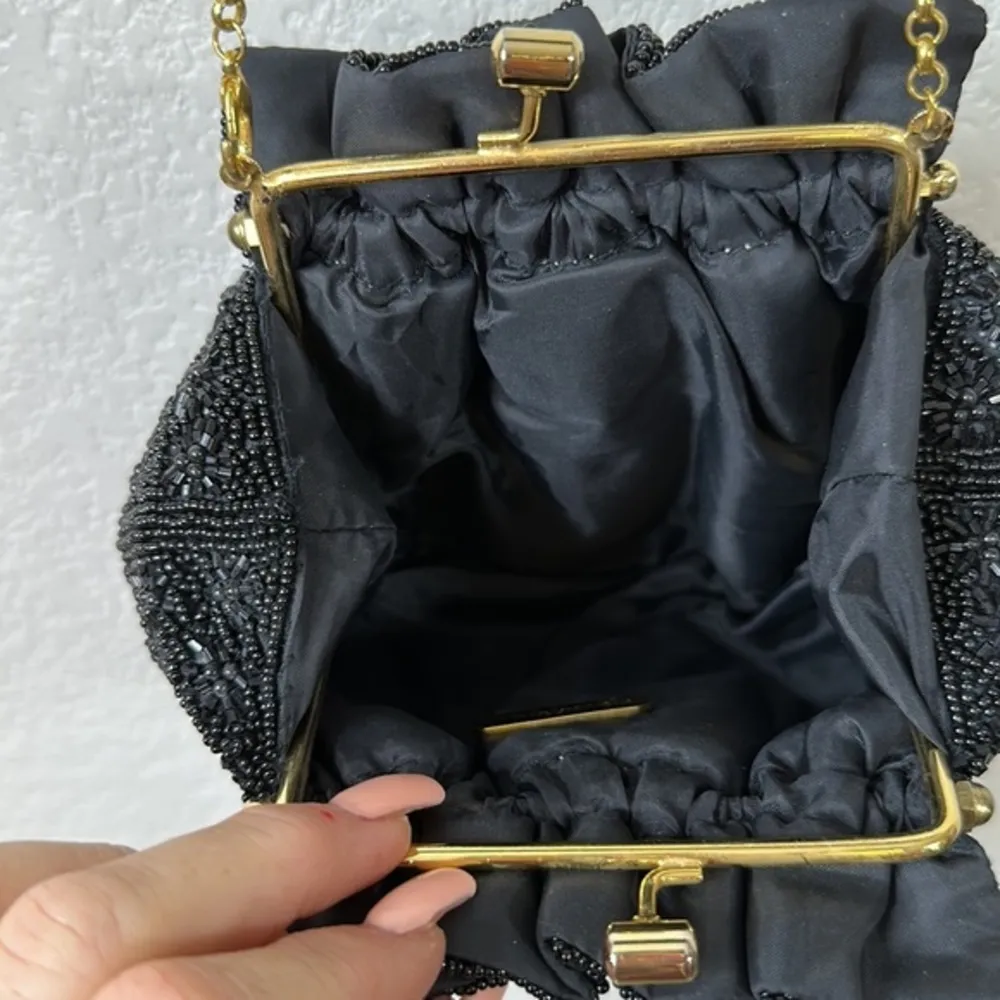 Inge Christopher Vintage Black Beaded, Formal Bag Purse - Image 3