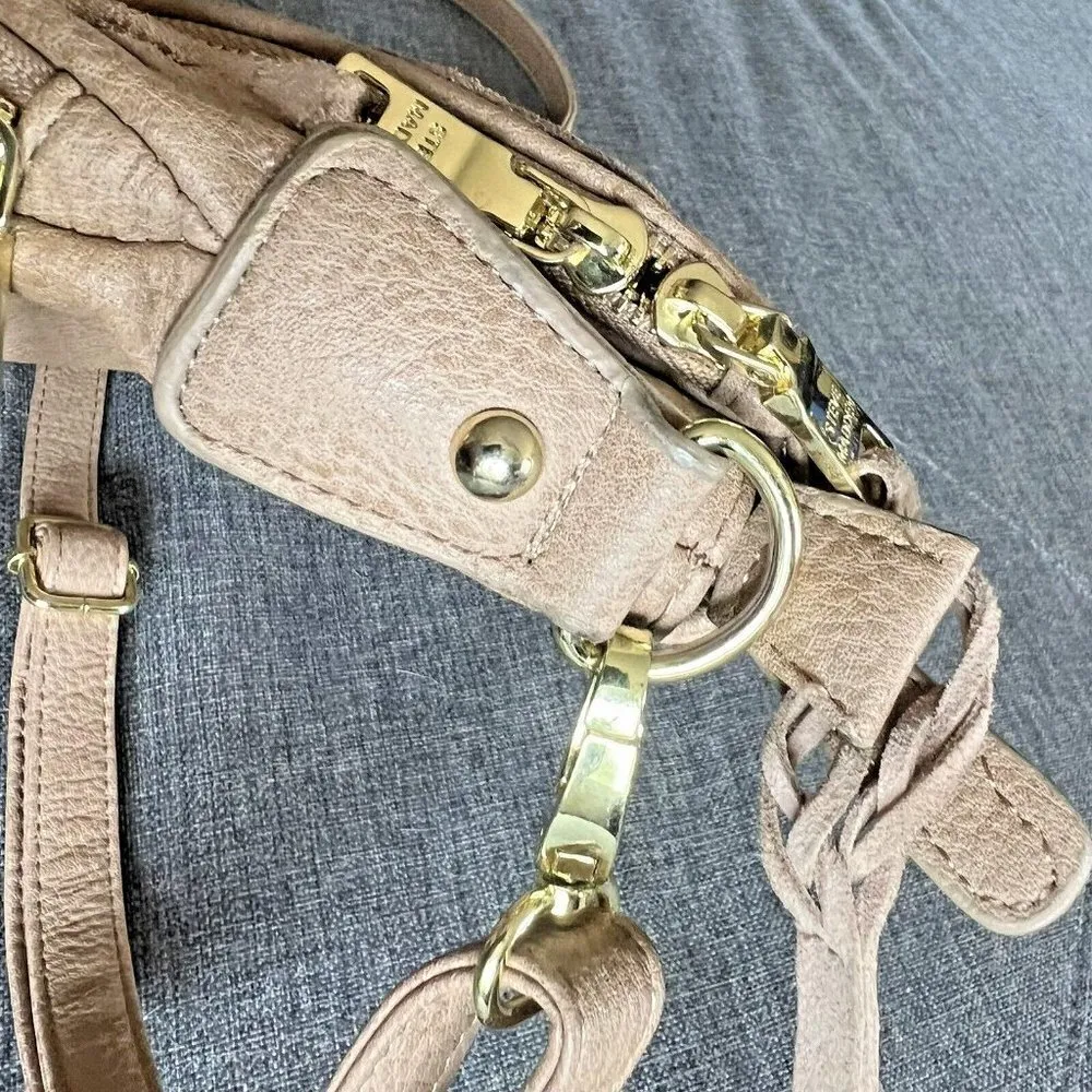 Steve Madden Crossbody Bag Tan Saddle Messenger Handbag Purse Faux Leather Suede - Image 12