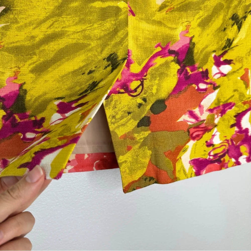J. Crew Impressionist Floral Abstract Multicolor Pencil Skirt Size 2 Cotton Fun - Image 3
