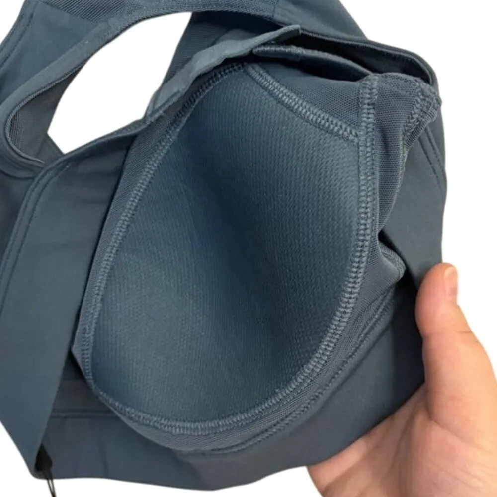 Gymshark Racerback Sports Bra Medium Support Scoop Neck Cut-Out Ash Teal Small - Image 3