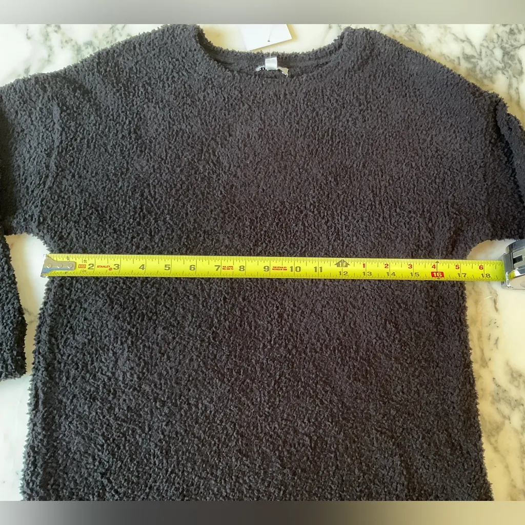 NWT LOVE FIRE Chenille Cozy Black Women's Tunic Sweater Sz L - Image 4