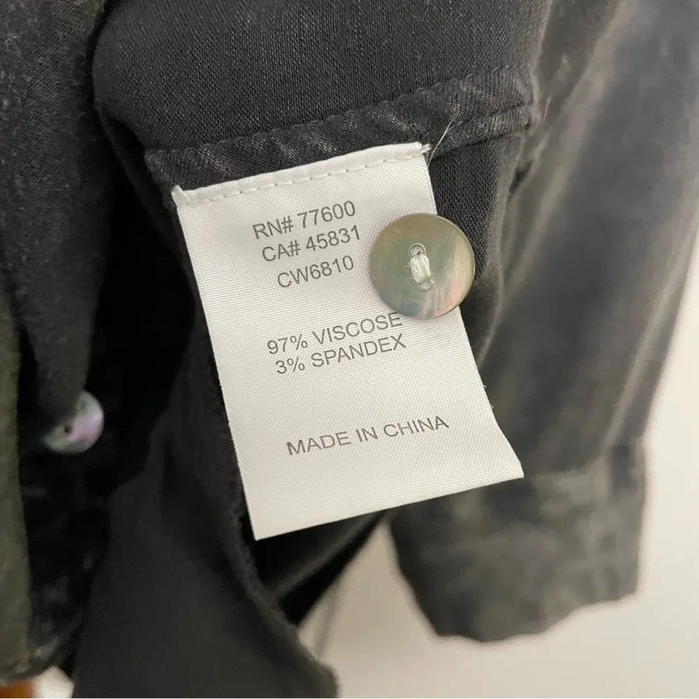 Chaser Shirtdress Tunic Heirloom Henley Belted Roll Tab Sleeves Distressed Grey - Image 10