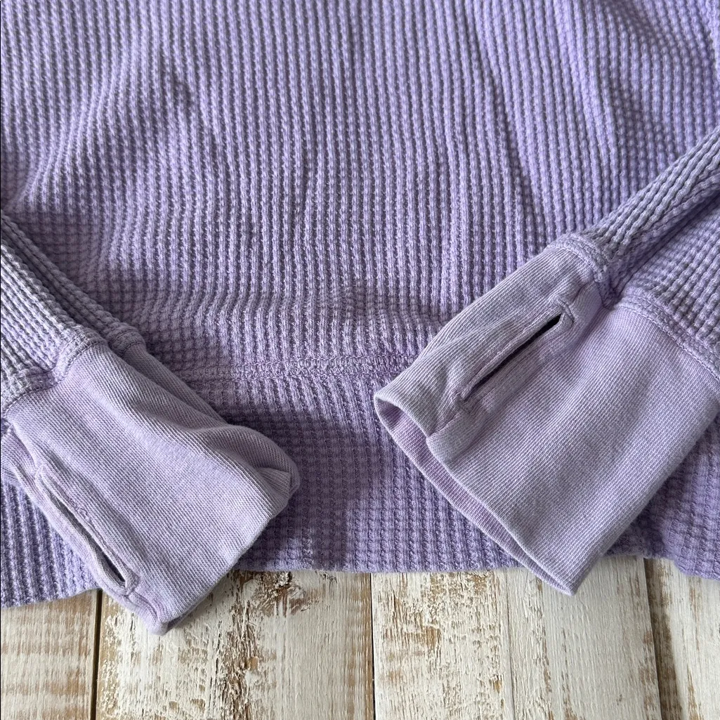Aerie Off Line Long Sleeve V neck Shirt Size S Purple - Image 6