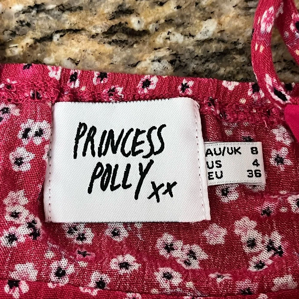 Princess Polly Red Floral Corset Crop Top 4 Boho Romantic Y2K Festival Coachella - Image 9