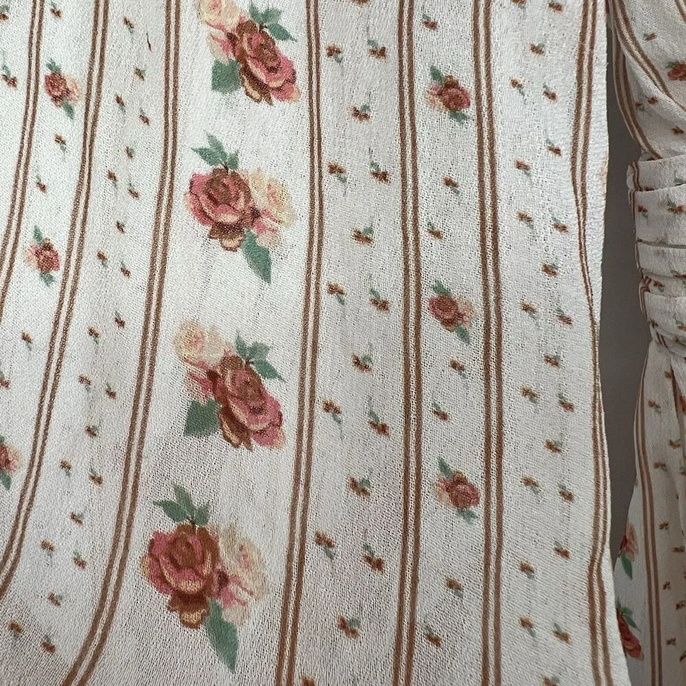 Anthropologie Let Me Be Mock Neck Sheerf Long Sleeve Mini Dress XS Cottagecore - Image 8