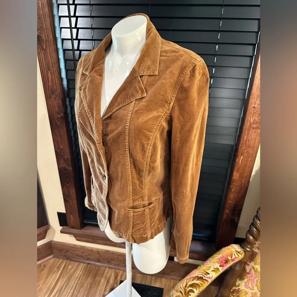 EUC JORDACHE WOMEN'S/JRS brown corduroy JACKET career BLAZER w/cami XL - Image 3