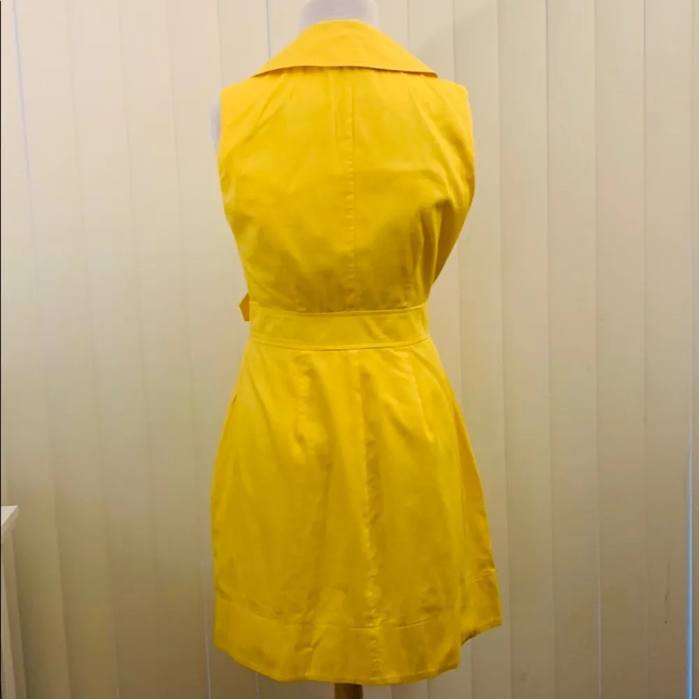 Forever 21 yellow sleeveless button down belted dress. EUC - Image 3