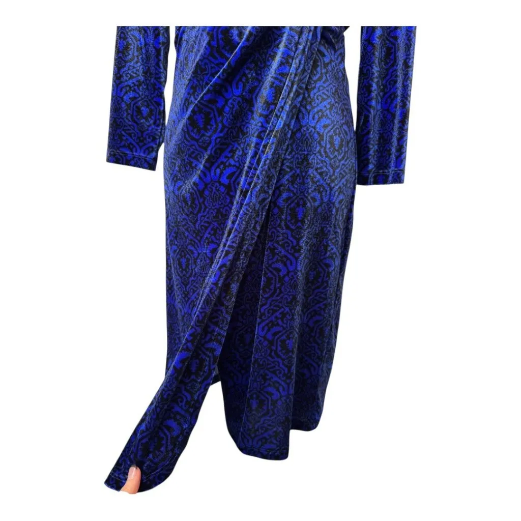 J Mclaughlin Dress Women‎ Small Blue Twinkling Lights Lillian Velour Luxury - Image 8