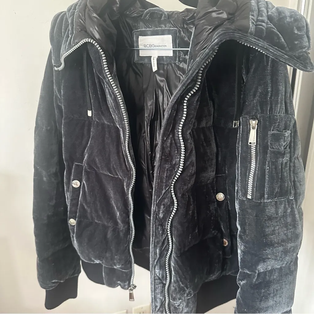 BCBG Velvet Puffer Coat - Image 3