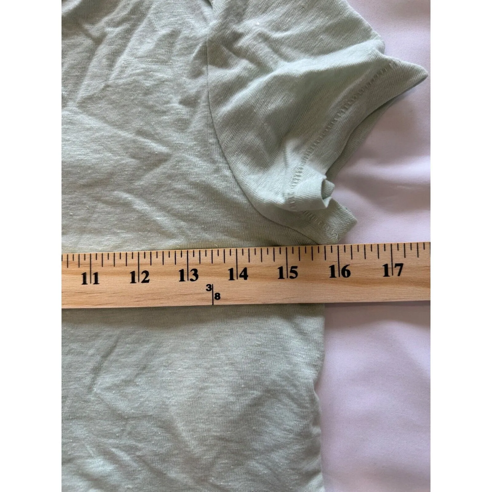 Madewell Contrast Bib Casual Crop Everyday Stretch Tee Iced Mint NWT M - Image 6