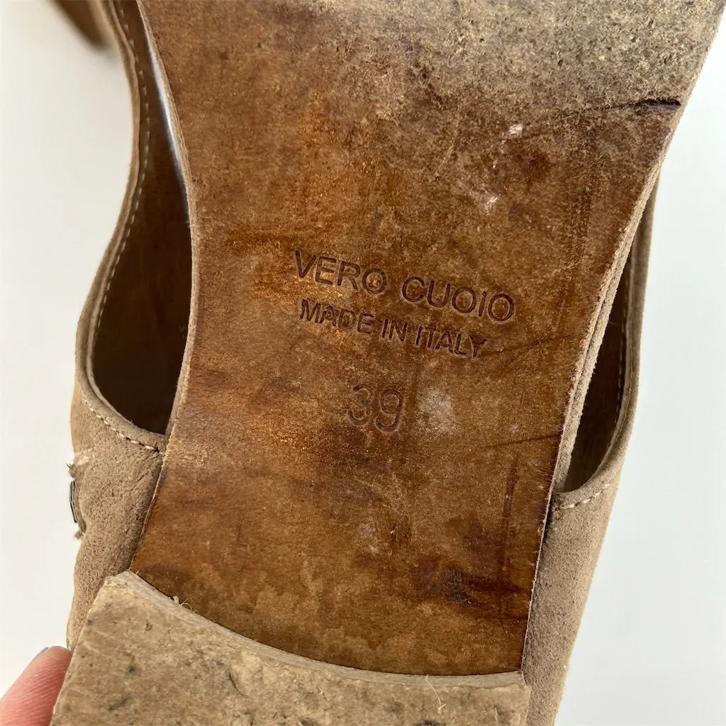 Sundance Women's Suede Brown Casual Sandals Size 8 / 39 - Image 6