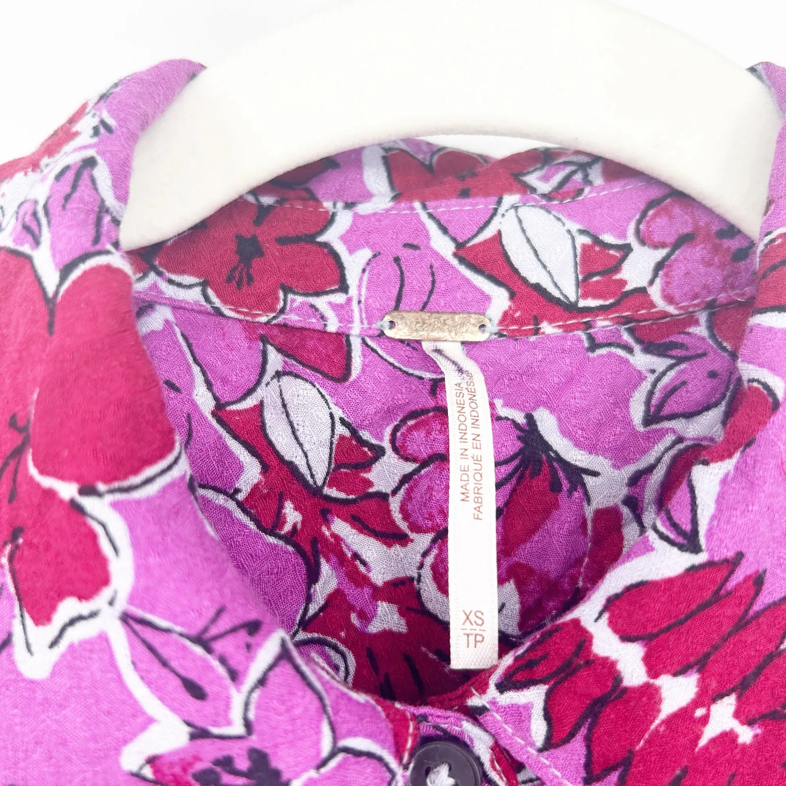 Free People Women Viscose Brunch A‎ Bunch Floral Peplum Oversized Tunic Top XS - Image 4