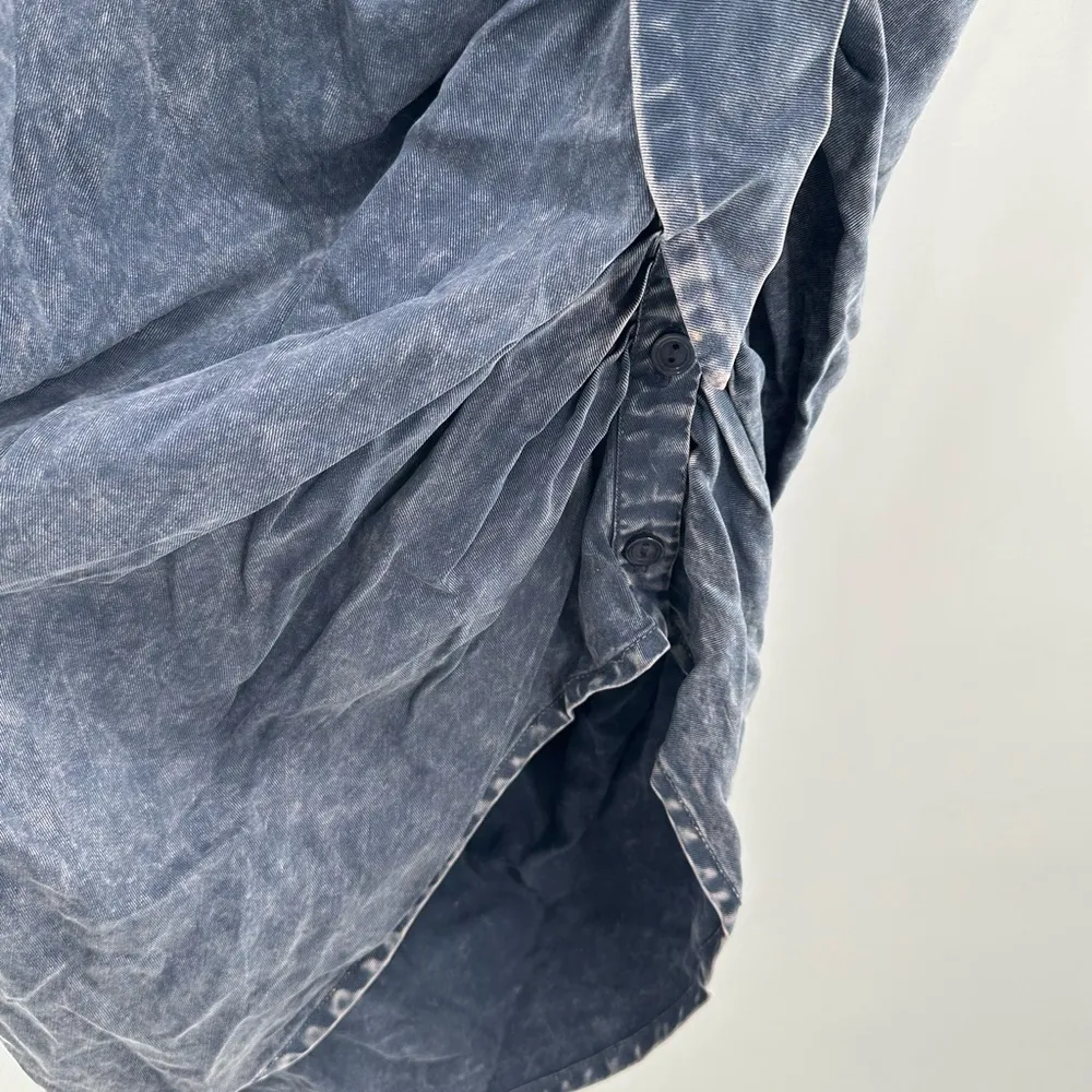 Young Fabulous & Broke Carling Western Asymmetric Ruched Midi Shirt Dress - Image 5