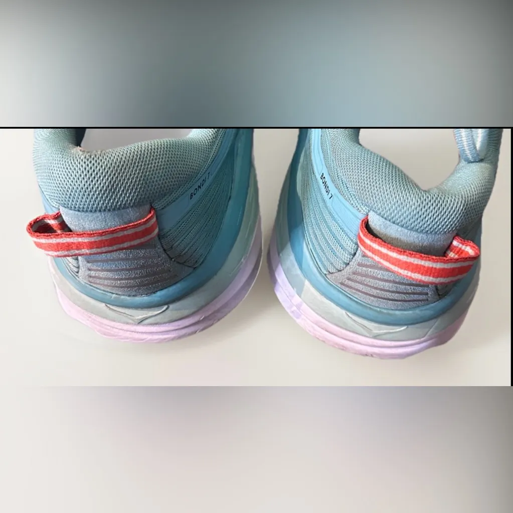 Hoka‎ One One Womens Bondi 7 1110531 AEBL Blue Running Shoes Sneakers Size 10 D - Image 6