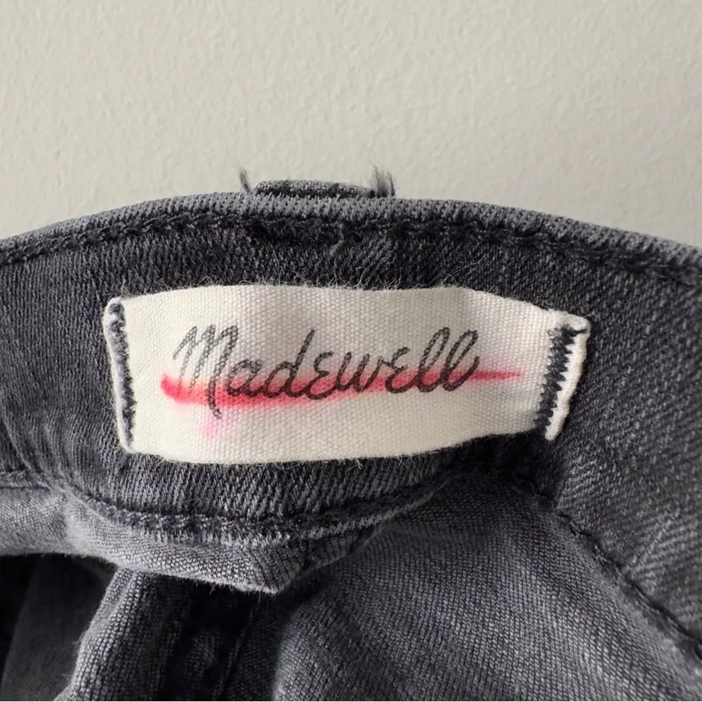 Madewell Cali Demi-Boot Jeans gray button fly stretch pockets cotton blend logo - Image 7
