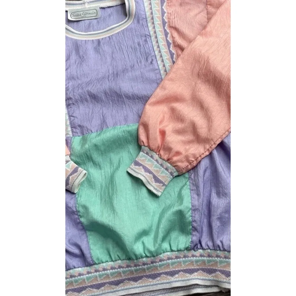 Vintage Saint Germain Women’s Sz Small Jacket Track Light 70s 80s Color Purple - Image 3