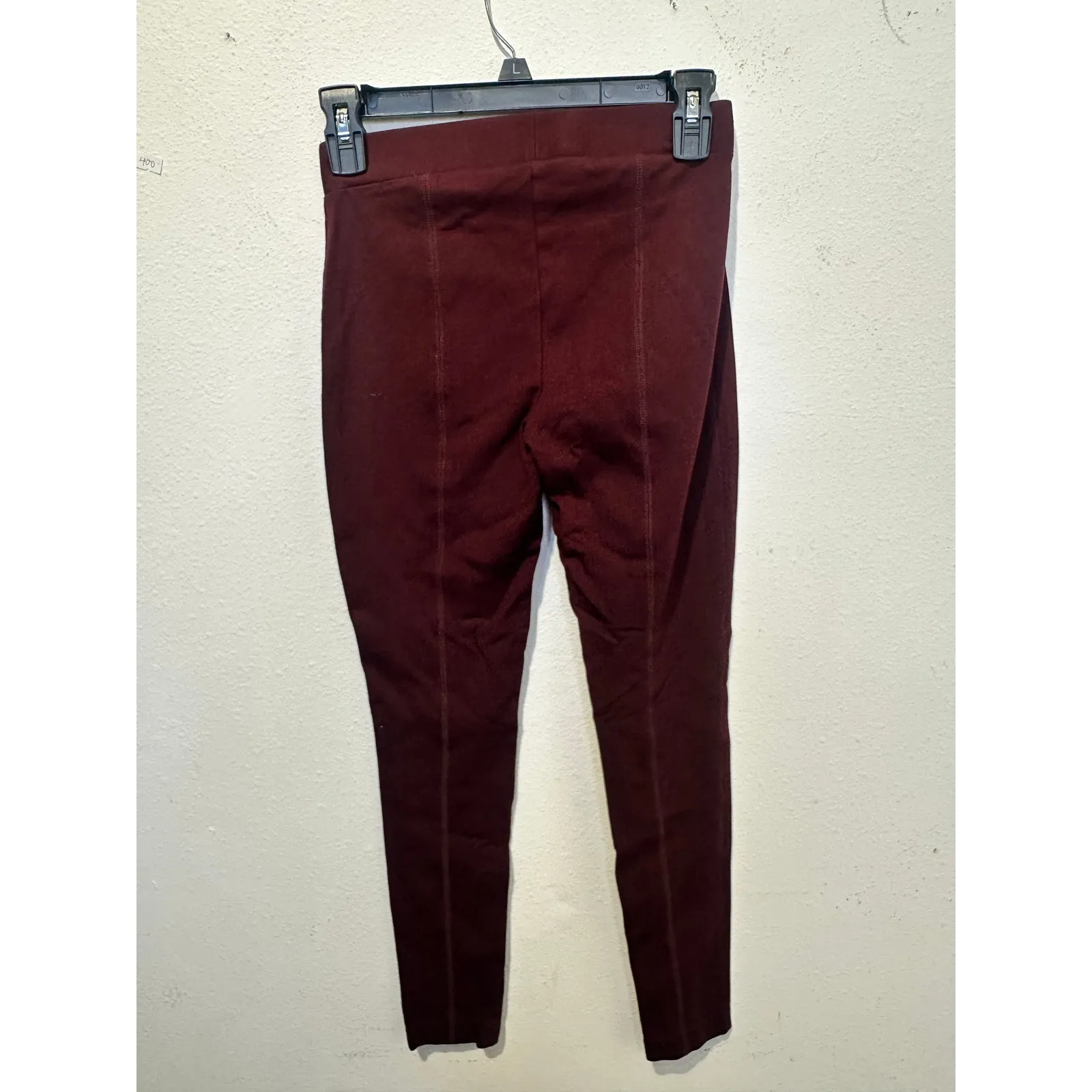 Daniel CREMIEUX Burgundy Maroon Skinny Fitted Pull On Pants size Extra Small Red - Image 2