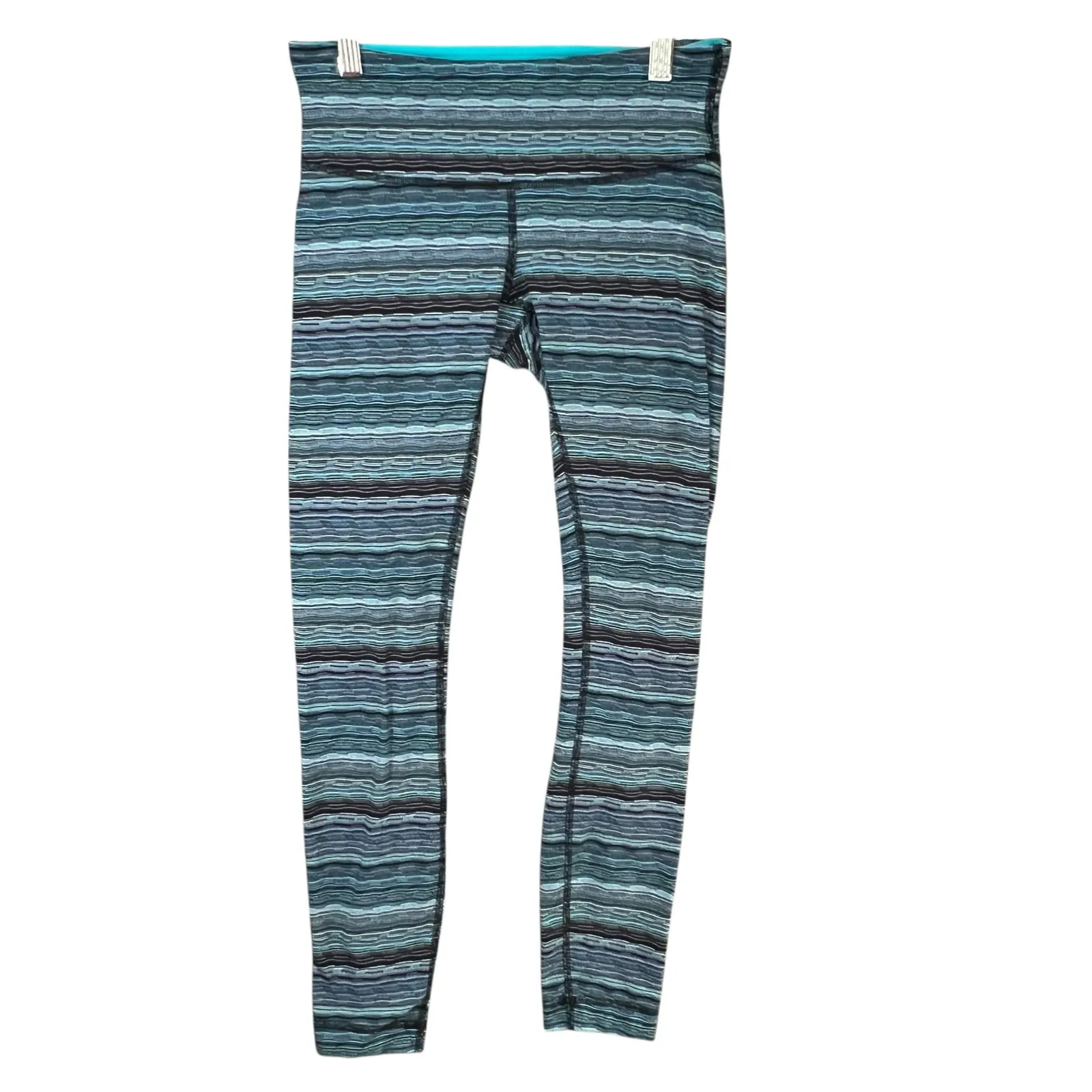 Lululemon Wunder Under Pant III Womens 4 Space Dye Peacock Blue Gym Yoga Casual - Image 2