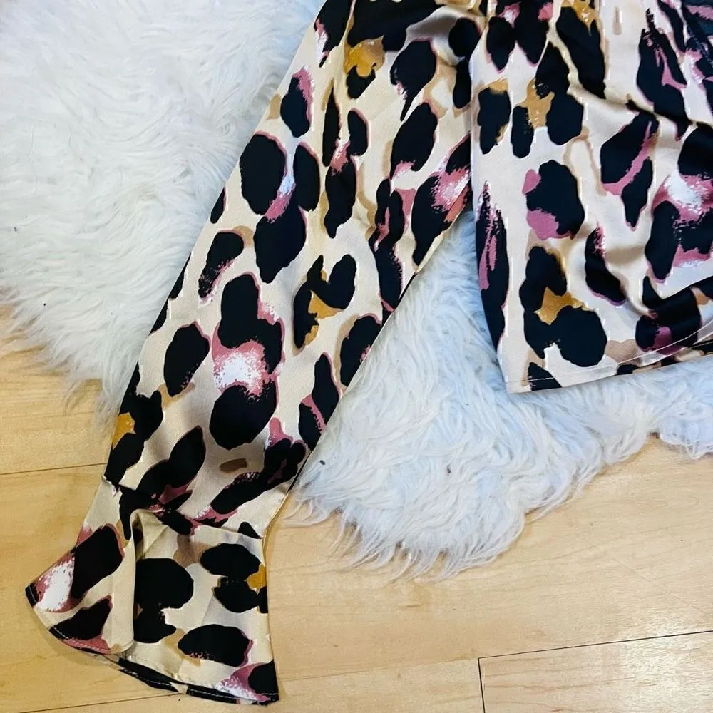 Nasty Gal animal print silky style top blouse 8 - Image 9