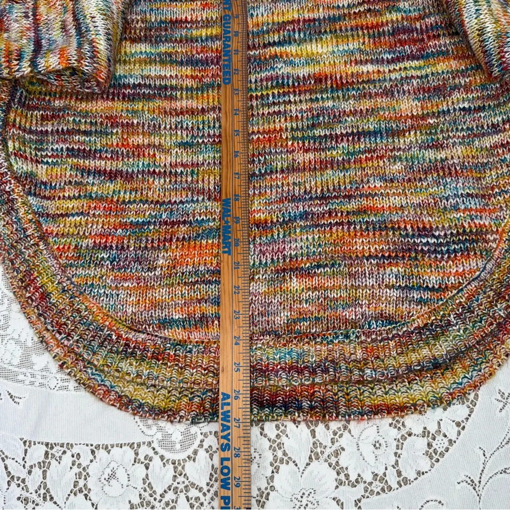 Ella Rose Acrylic Multicolor Knit Sweater Boxy Oversized Large Womens Sweater Red - Image 11