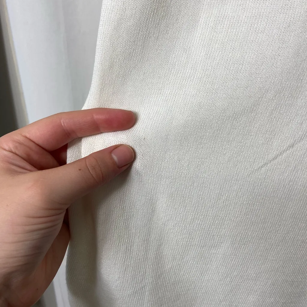 Vintage Alfani women’s cream knit‎ tie neck sleeveless soft sweater vest top XL - Image 5