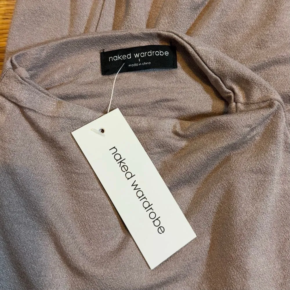 Naked Wardrobe Womens Large Sleeveless Mock Neck Bodycon Stretch Tank Top Blouse - Image 7