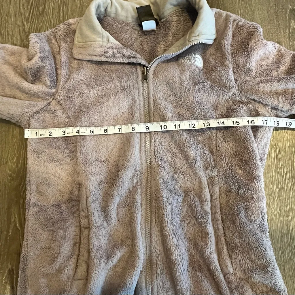 The North Face Grey Long Sleeve Fuzzy Zip Up Coat Women’s Size Small - Image 7