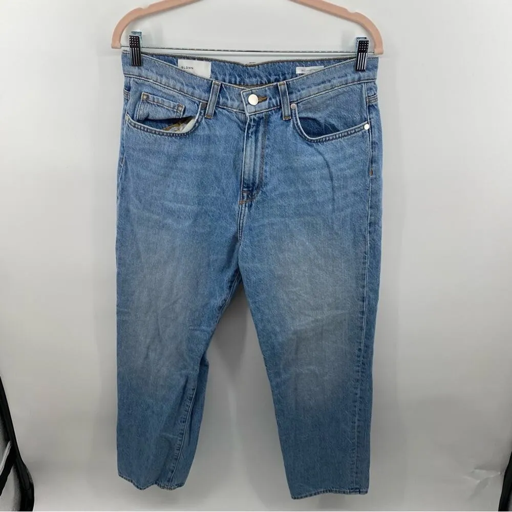 Vintage Straight Denim Jeans Light Wash High rise Y2K 90s Mom Jean Size 29 - Image 5