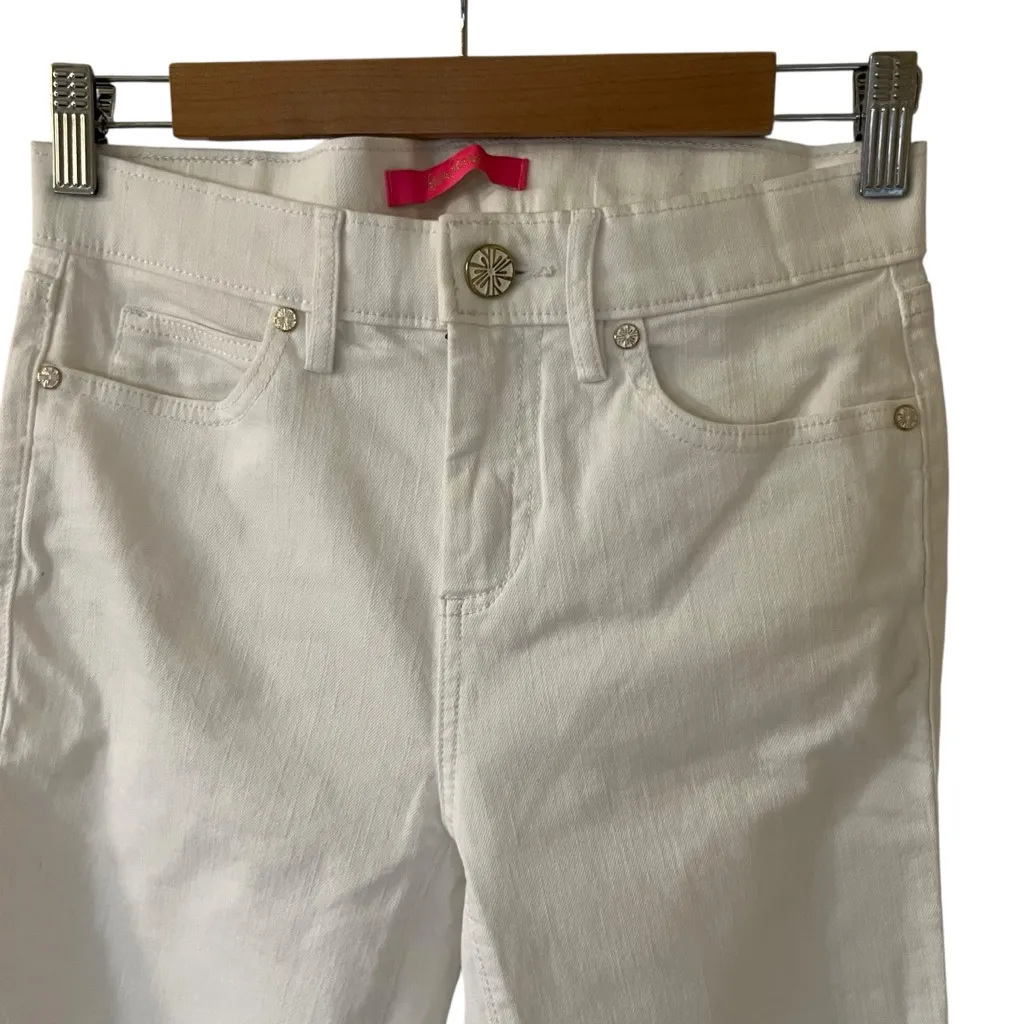 NWT LILLY PULITZER South Ocean High Rise Jeans - Resort White Sz 0 - Image 5