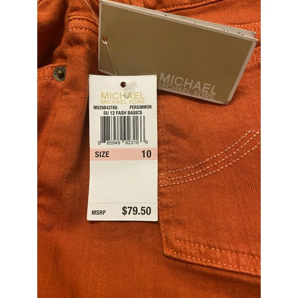 Michael‎ Kors Shorts Denim Women’s 10 Orange 3” Inseam Frayed Hem $80 NWT - Image 6