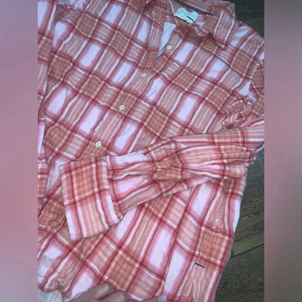 Jcrew reimagined thick Cotton gauze classic fit plaid button up L $98 spring - Image 4