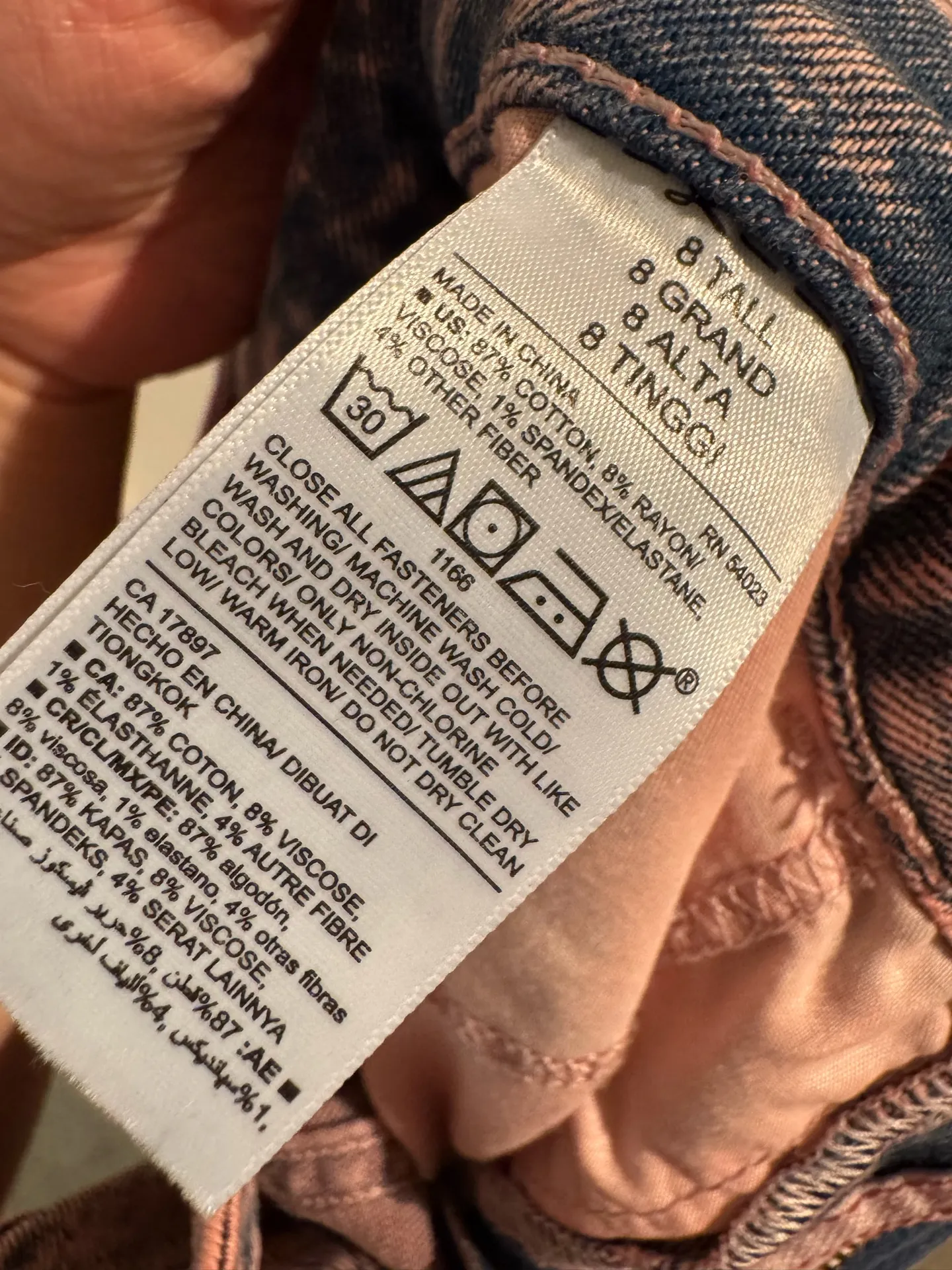 Pink navy jeans size 8 Tall - Image 5