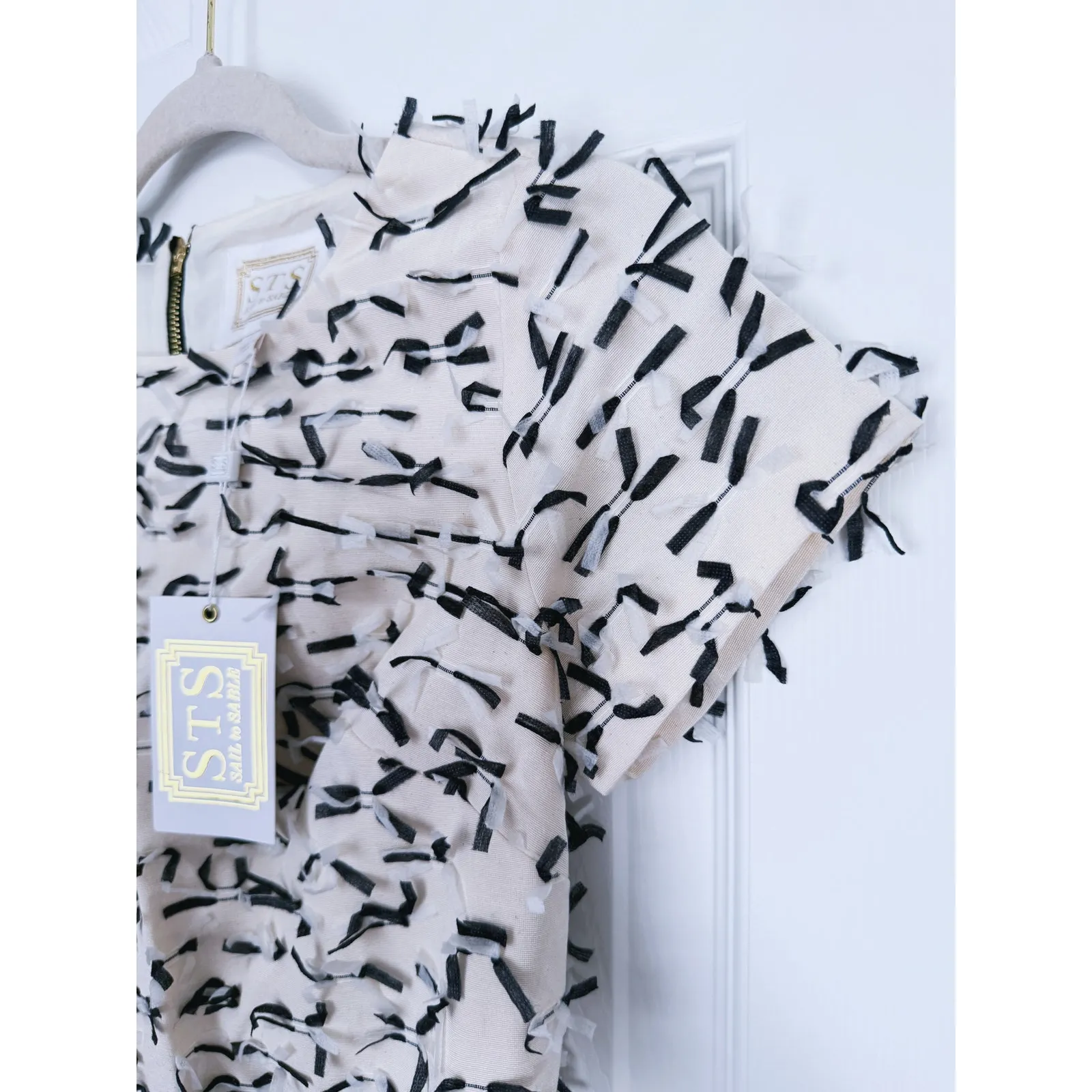 NWT Sail to Sable Shift Dress Black Bows Cream 0 Old Money Vintage Preppy Career - Image 7