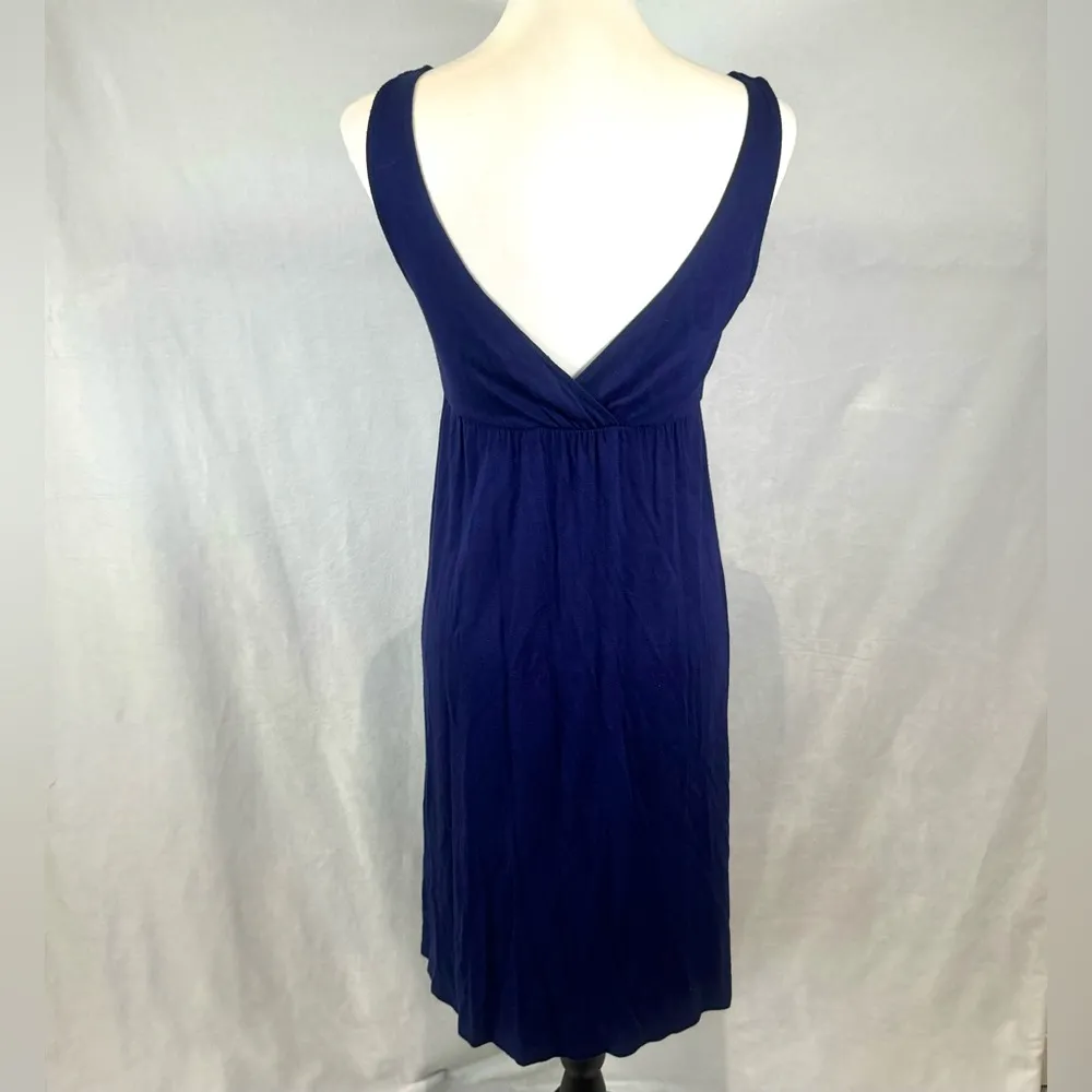 navy wrap top midi dress size small - Image 3