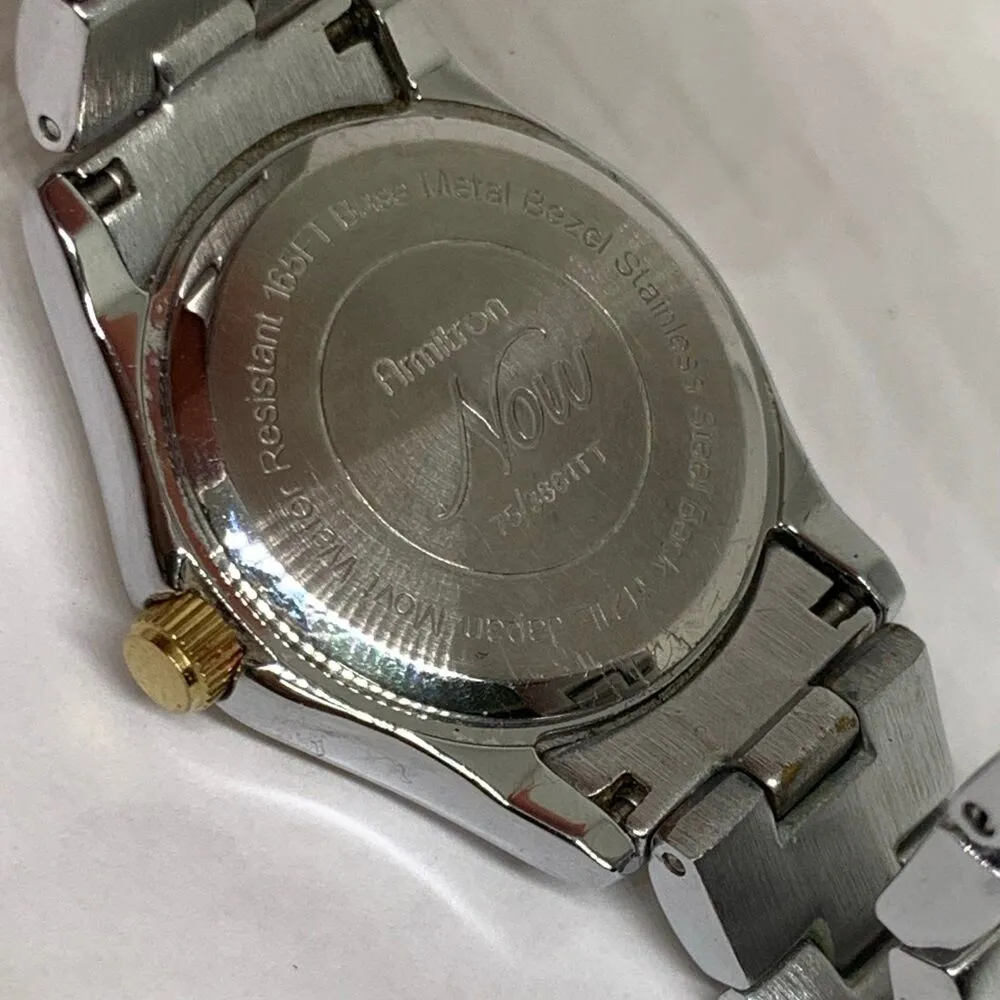 Armitron now women’s quartz analog wrist watch two tone Mop dial 28mm running - Image 7