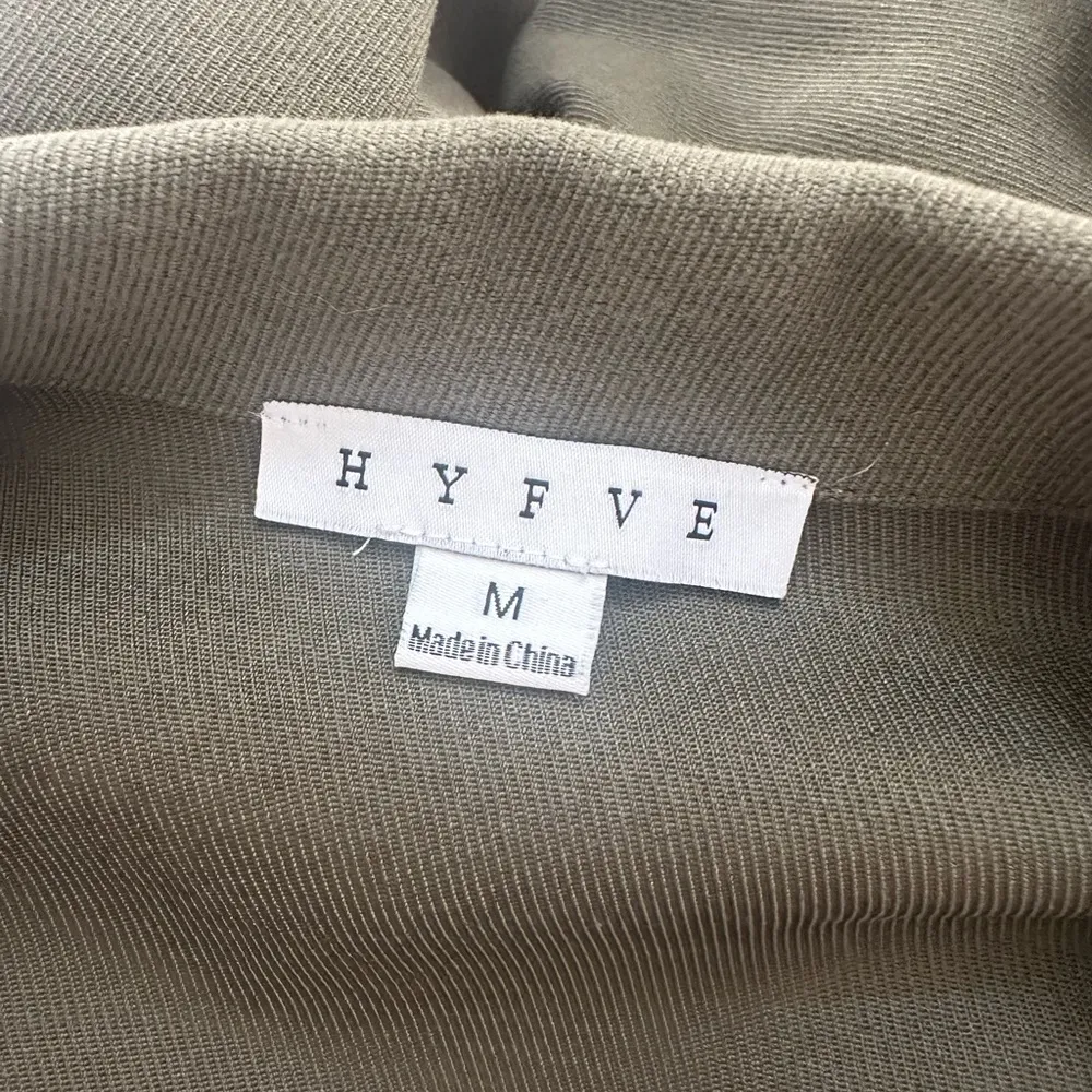 Hyfve Oversized Olive Green Button-Up Shirt - Image 5