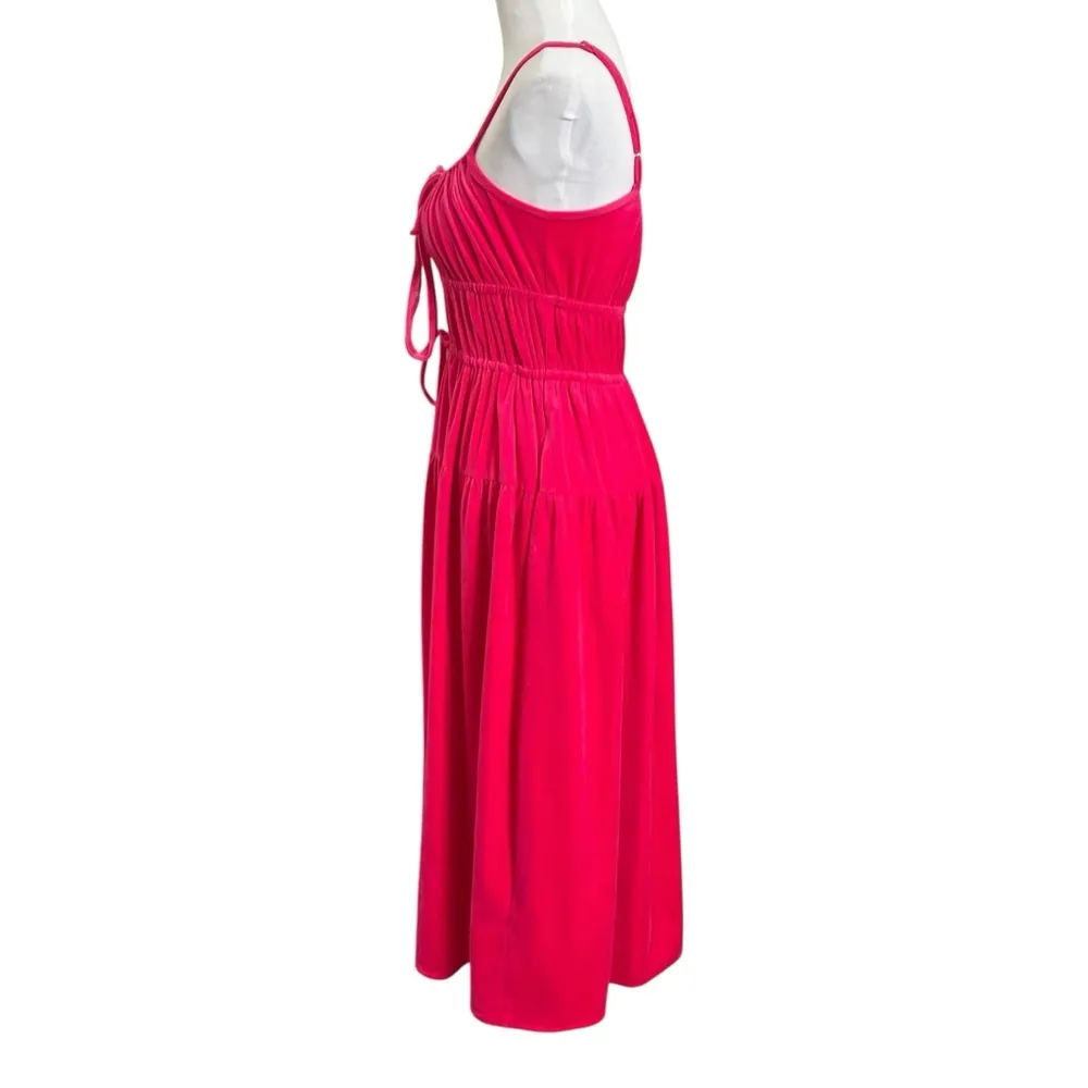 Ciao Lucia NWT Fabia Velour Dress Women’s Size Small Hibiscus Pink Midi - Image 6