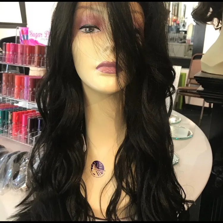 Long black wavy 13x6 Freepart human hair Blende - Image 7